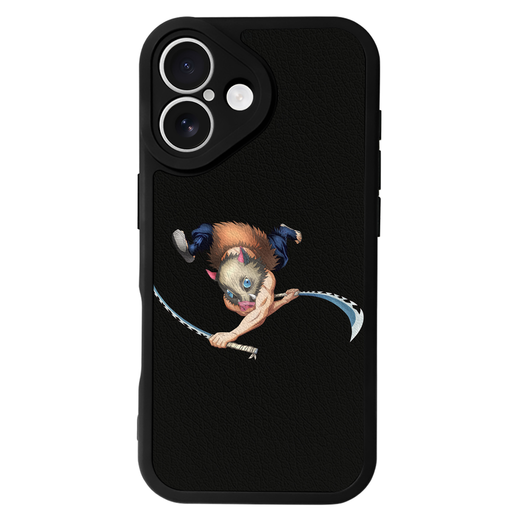 （画像用） 鬼滅の刃（きめつのやいば）嘴平 伊之助／はしびら いのすけ Hashibira Inosuke 【iPhone 16シリーズ対応】シリコンスマホケース（レザー調） 材質：シリコン